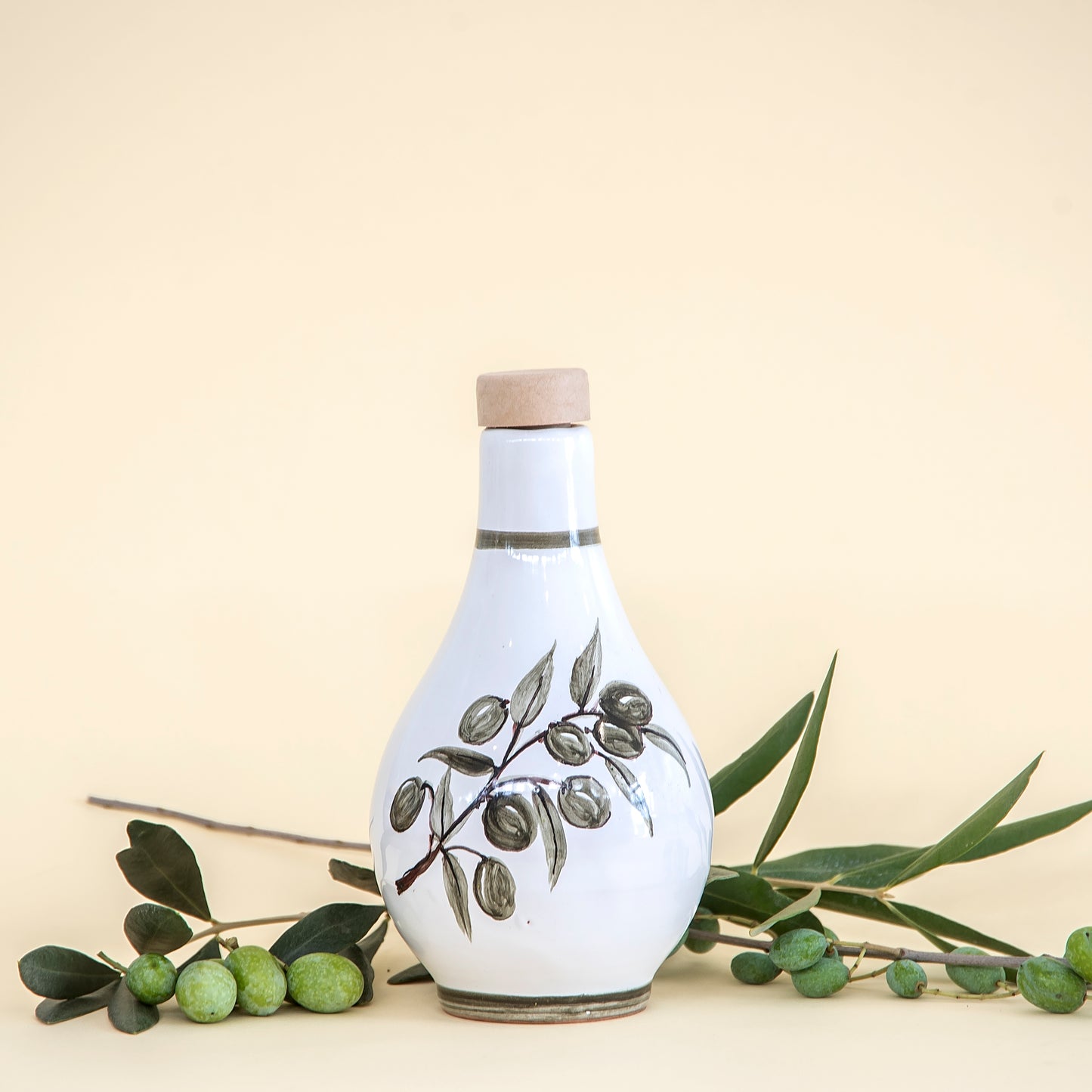 Orcio in ceramica Tondo Ramo D'Ulivo